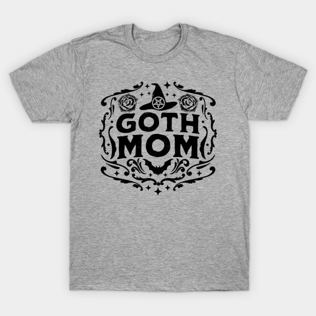 Goth Mom Halloween Mothers Day Witchcraft Retro Vintage T-Shirt by OrangeMonkeyArt